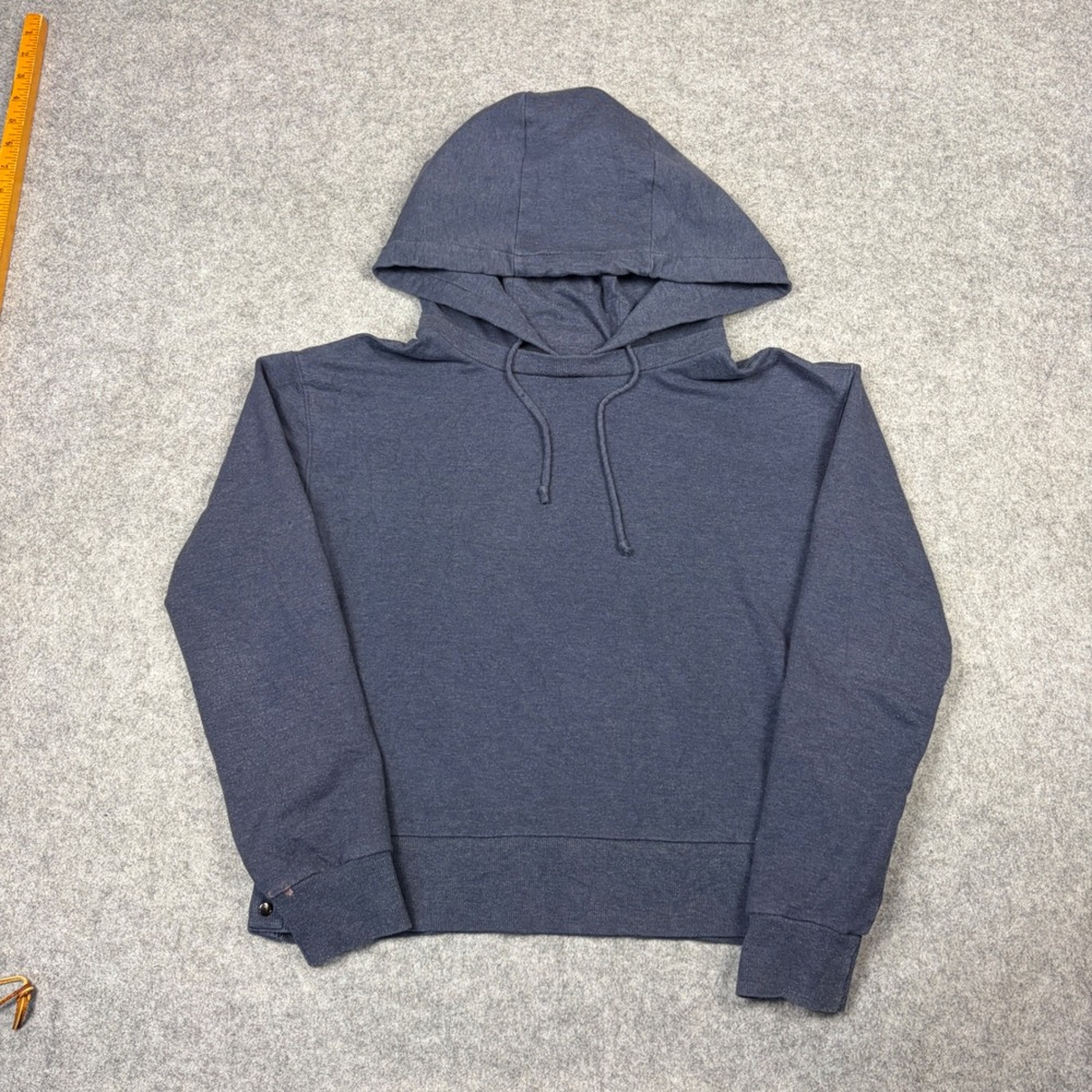 Banana Republic Womens Small Navy Blue Heathered Pullover Hoodie Sweatshirt